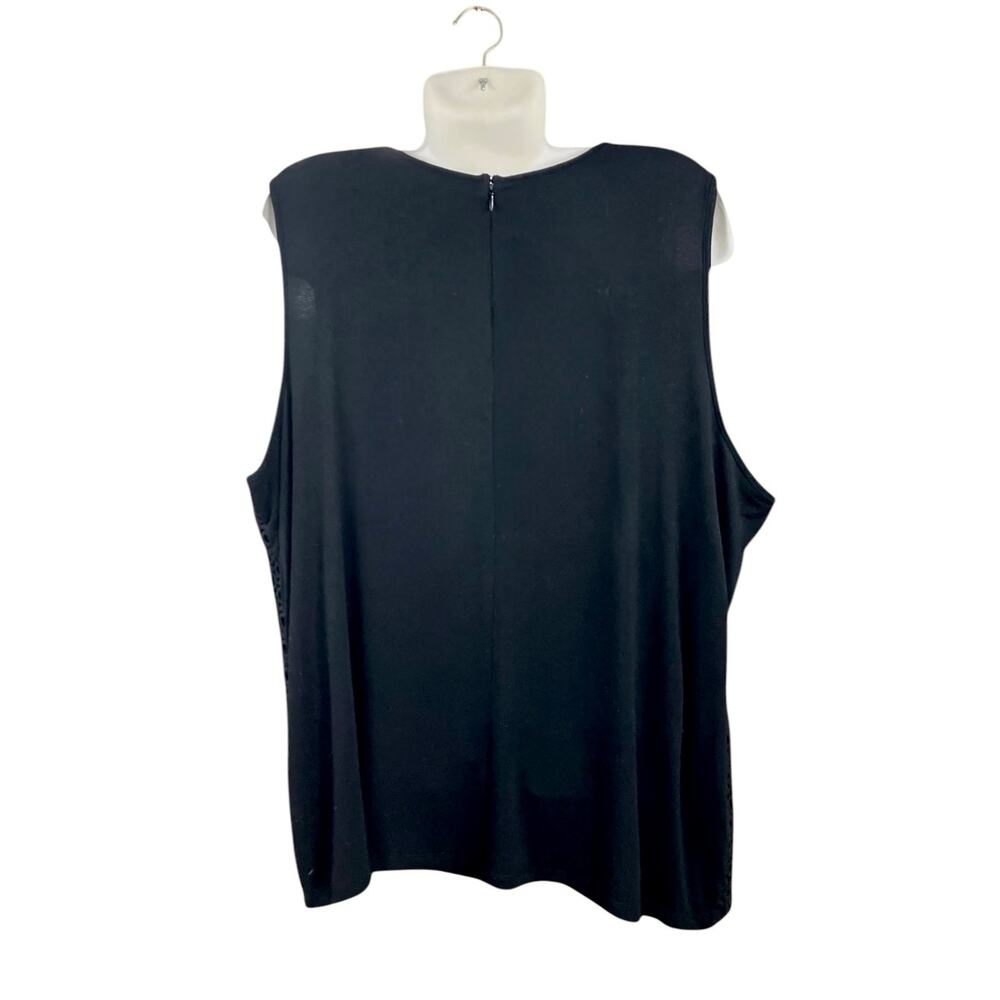 Talbots Women's Black Embroidered Lace Overlay Sleeveless Blouse SZ 3X - Picture 2 of 7